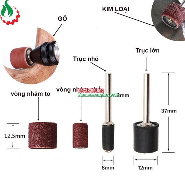 Đầu chà nhám mini trục 3mm