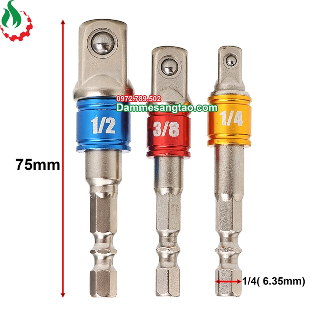 Đầu chuyển máy bắn vít sang bulong loại 3 màu (Bộ 3 đầu)