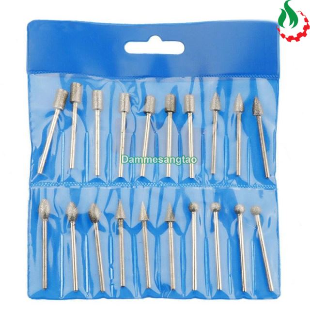 Mũi mài kim cương 3mm (Bộ 20 đầu)
