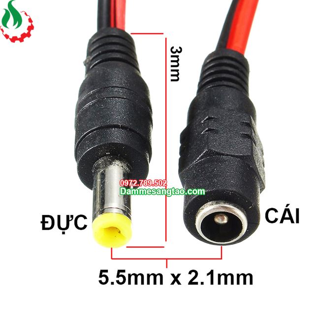 Dây nguồn DC 5.5mm x 2.1mm dài 25cm