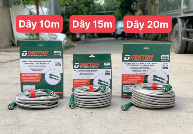 Dây xịt rửa áp lực Dekton 10m-15m-20m dùng cho máy rửa xe