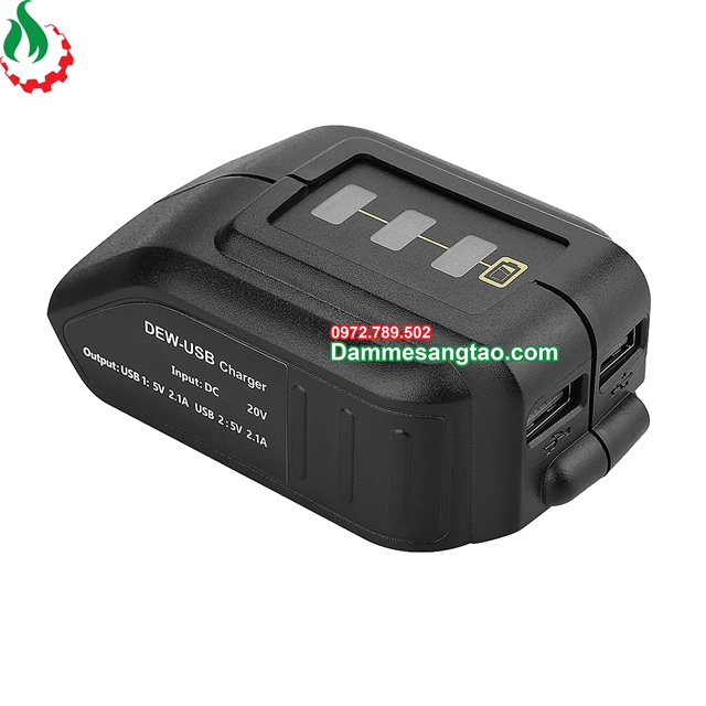 Đế chuyển pin Dewalt 18V sang Usb 5V sạc điện thoại