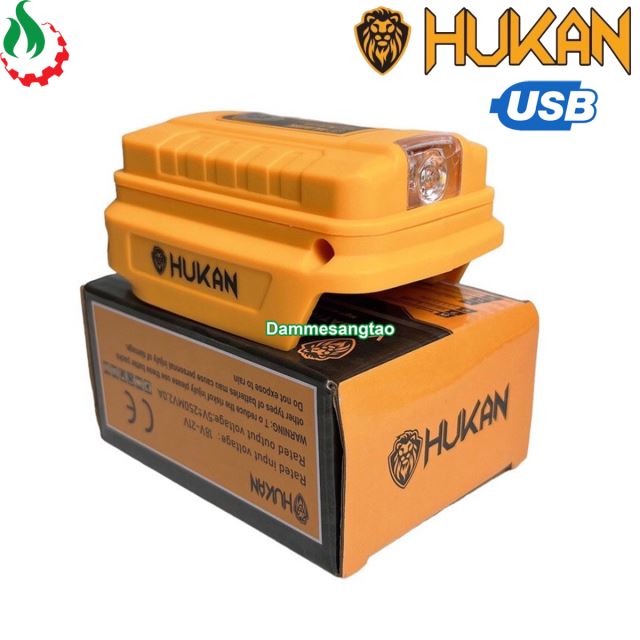 Đế chuyển pin HUKAN 21V sang Usb 5V có đèn led (HK-VPC21)