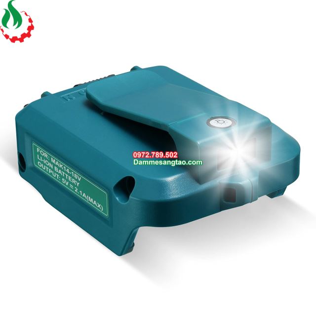 Đế chuyển pin makita 18V sang Usb 5V sạc điện thoại có đèn led