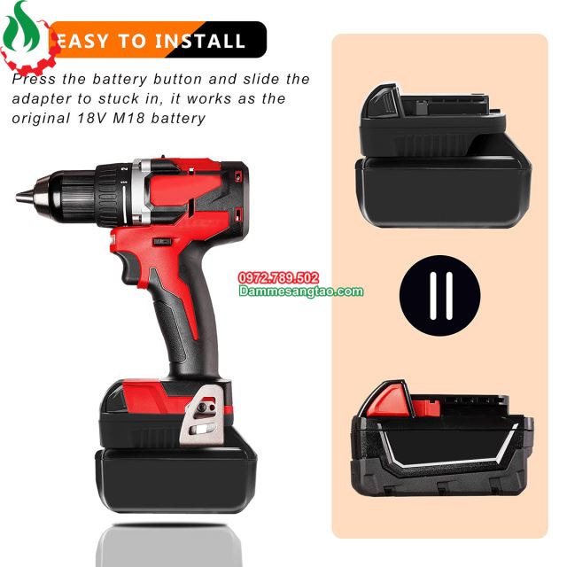 Đế chuyển pin Makita 18V cho máy Mil 18V