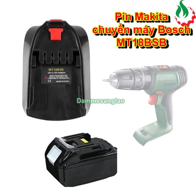 Đế chuyển Pin Makita 18V sang máy Bosch 18V (MT18BSB)