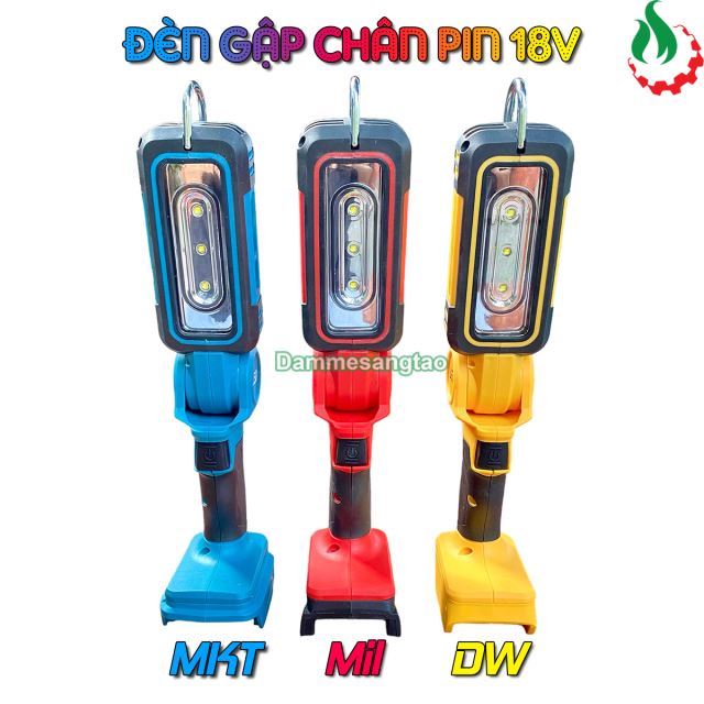 Đèn gập pin 18V chân pin MKT DW Mil