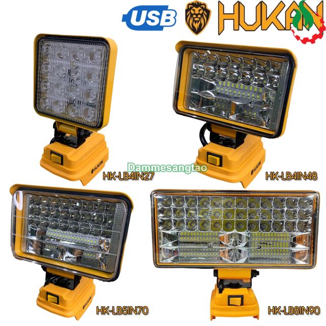 Đèn led HUKAN 21V siêu sáng chân pin makita (Không pin)