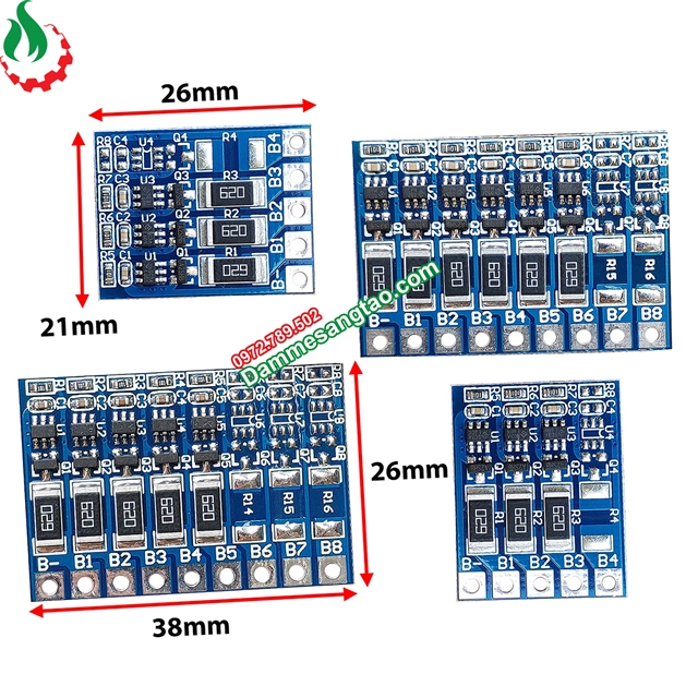 Mạch ghép cân bằng pin Li-ion 3.7V 3S 12V đến 7S 29V