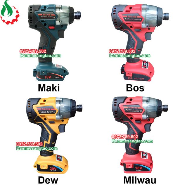 Máy bắn vít dùng pin cao cấp 18V dùng pin Makita Bosch Dewalt MiL