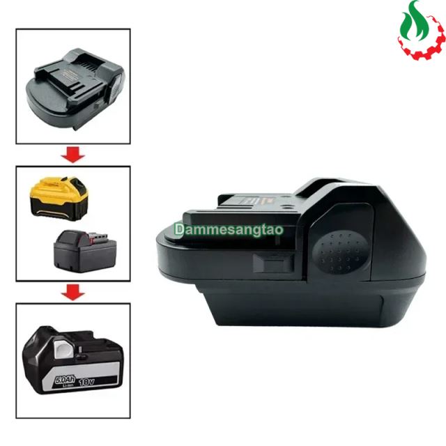Đế chuyển pin DEWALT MILWAUKEE 18V sang máy HITACHI HIKOKI 18V (DM18HK)