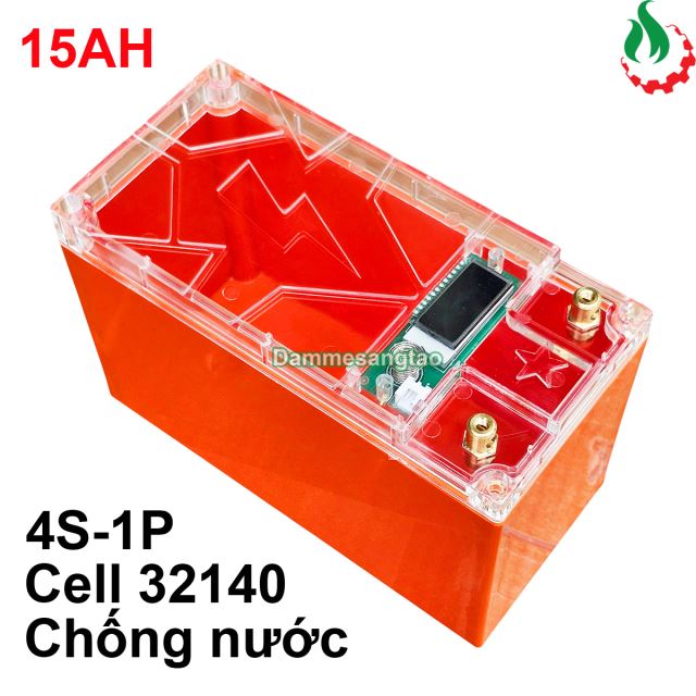 Hộp đựng pin 12V 4S1P 32140 15AH trong suốt chống nước