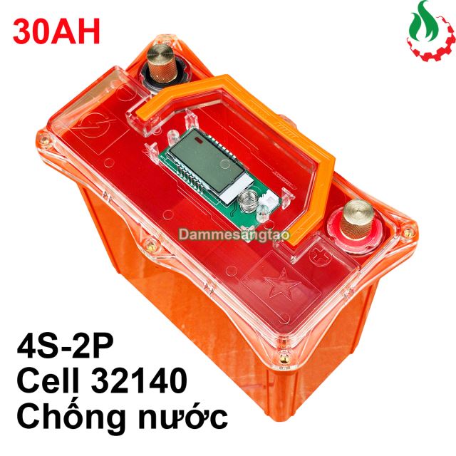 Hộp đựng pin 12V 4S2P 32140 30AH trong suốt chống nước