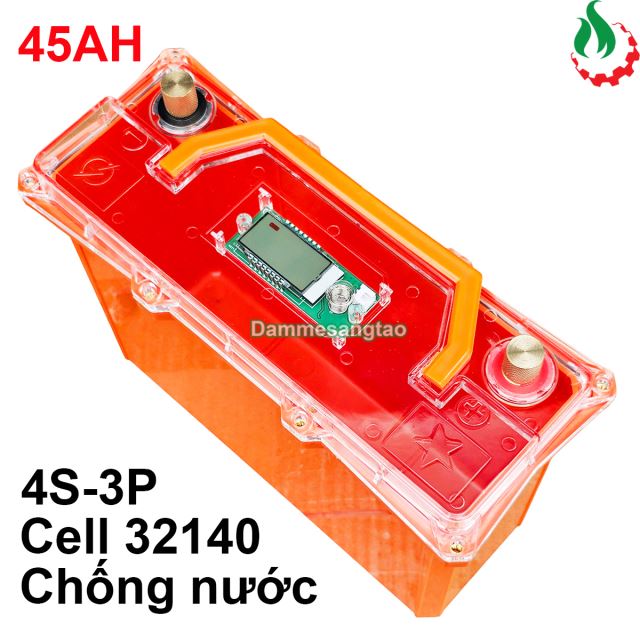 Hộp đựng pin 12V 4S3P 32140 45AH trong suốt chống nước