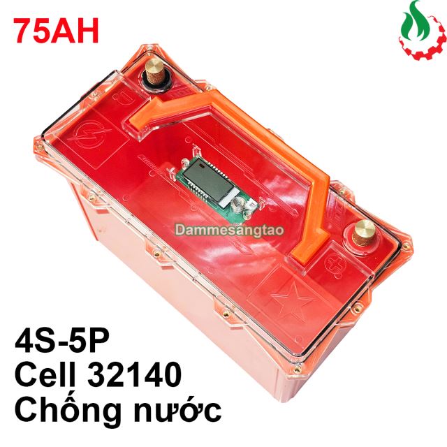 Hộp đựng pin 12V 4S5P 32140 60AH 75AH trong suốt chống nước