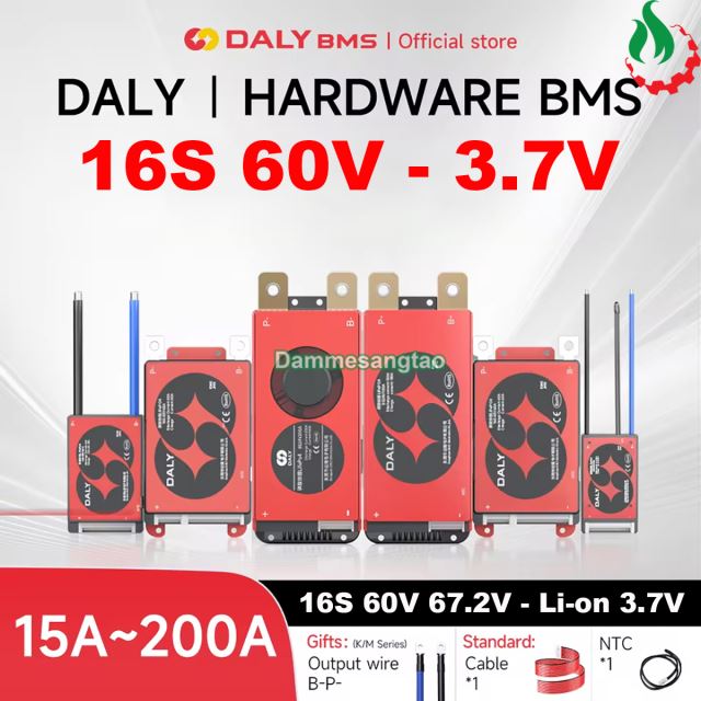 Mạch 16S 60V (67.2V) Daly bảo vệ pin Li-ion 3.7V xe điện