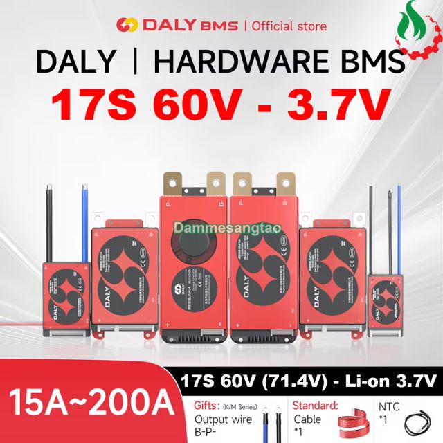 Mạch 17S 60V (71.4V) Daly bảo vệ pin Li-ion 3.7V xe điện
