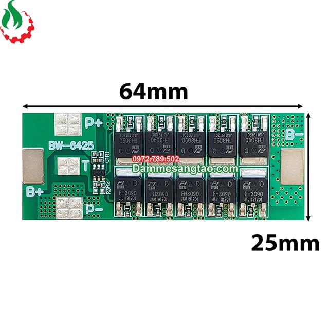 Mạch 1S 20A 3.7V (4.2V) bảo vệ pin Li-ion 3.7V