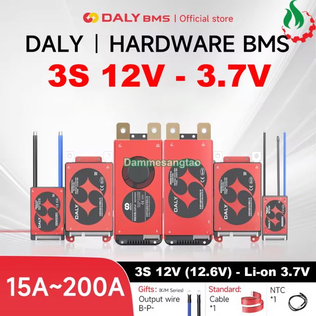 Mạch 3S 12V (12.6V) Daly bảo vệ pin Li-ion 3.7V