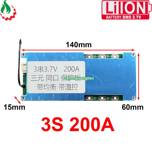 Mạch 3S 200A 12V BW bảo vệ pin Li-ion 3.7V