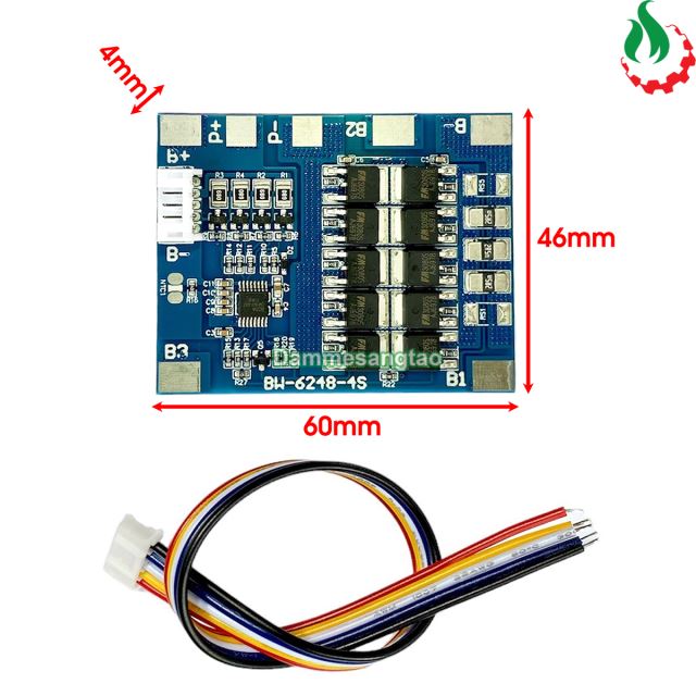 Mạch 4S 12,8V 30A BW bảo vệ pin sặt Li-Fe 3.2V (Có dây)
