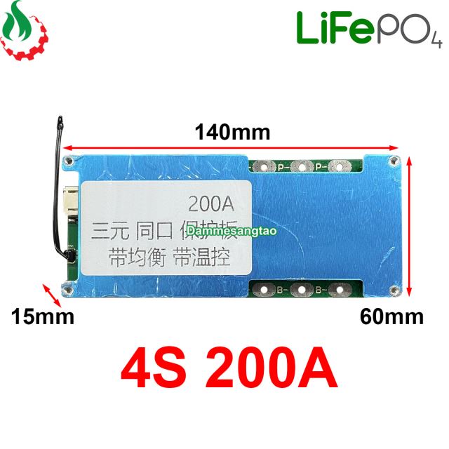 Mạch 4S 200A 12V BW bảo vệ pin sắt Li-Fe 3.2V
