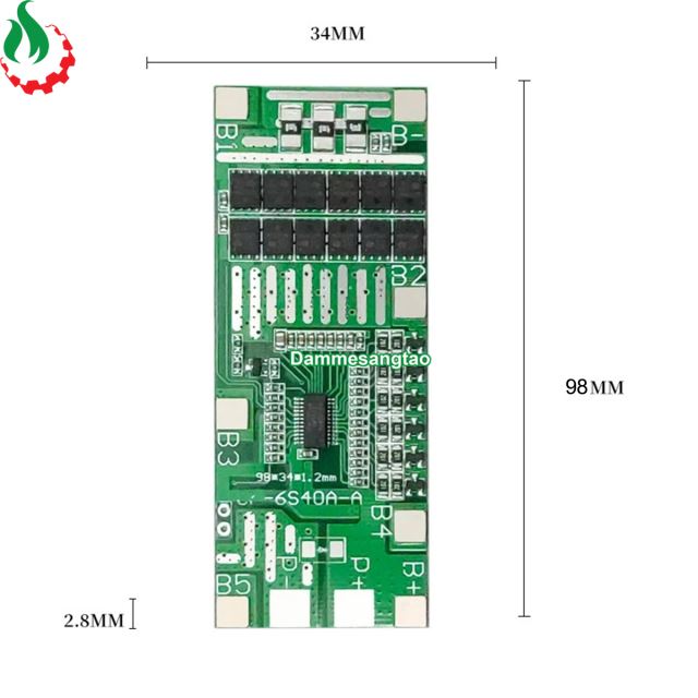 Mạch 6S 24V 40A BW bảo vệ pin Li-ion 3.7V
