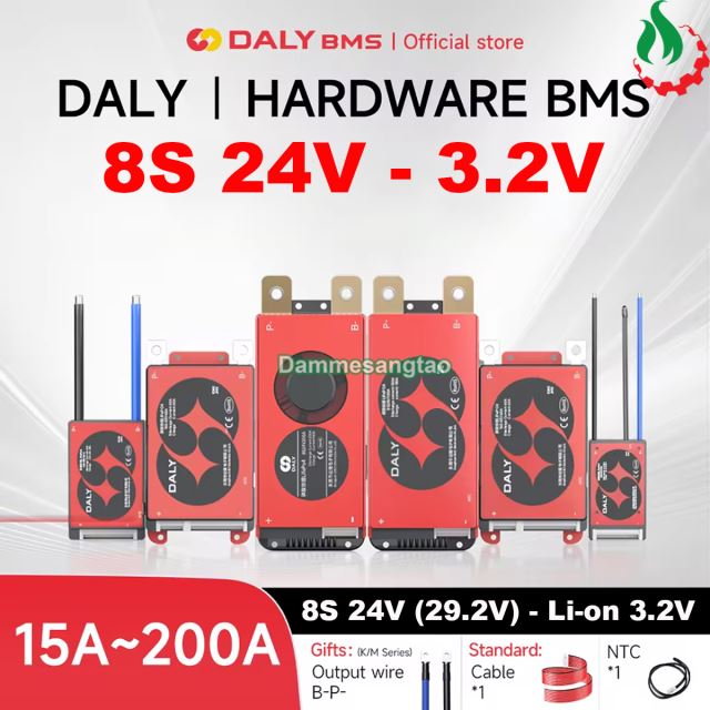 Mạch 8S 24V (29.2V) Daly bảo vệ pin sắt Li-Fe 3.2V xe điện