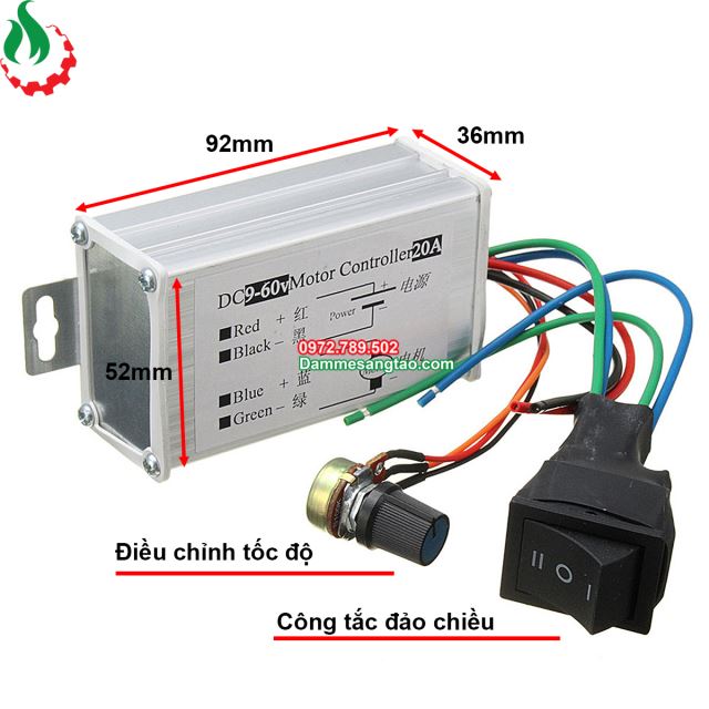 Mạch điều khiển tốc độ động cơ DC 1200W có đảo chiều