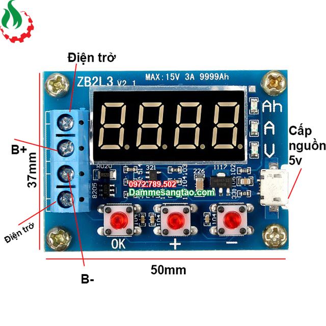 Mạch đo dung lượng pin ZB2L3