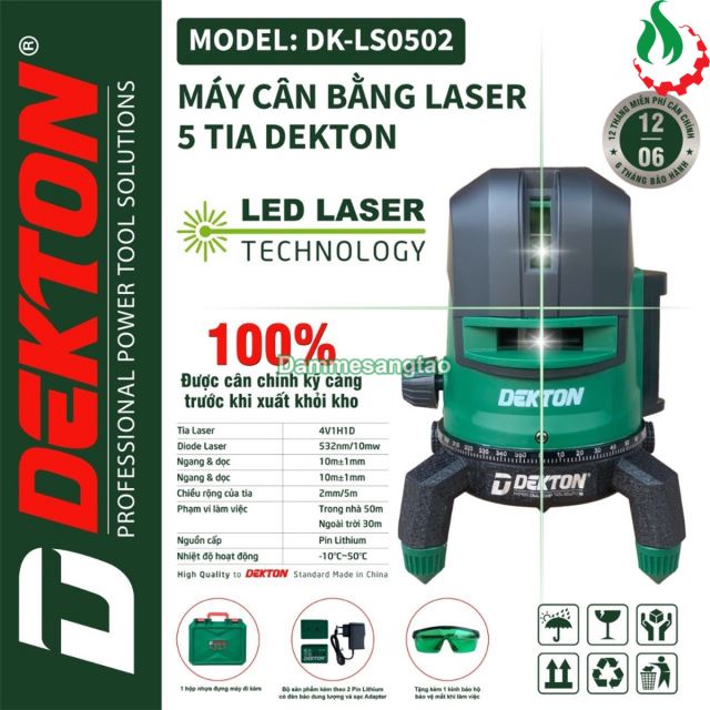 Máy Cân Bằng Laser Dekton DK-LS0502 5 tia xanh