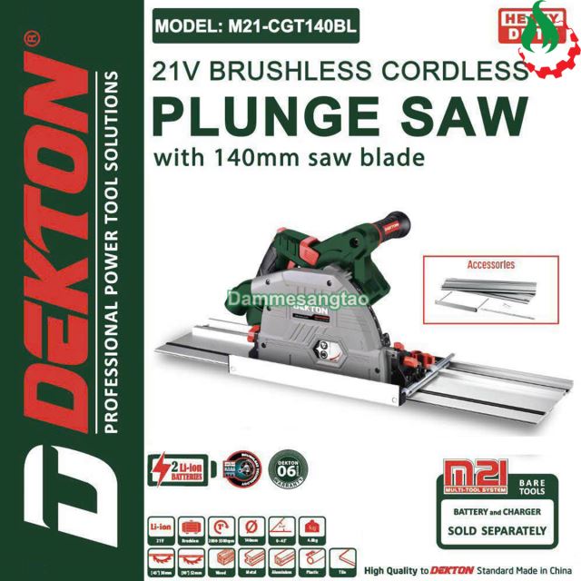Máy cưa gỗ ray trượt pin 21V Dekton M21-CGT140BL