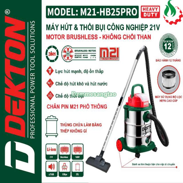 Máy hút bụi pin 21V Dekton M21-HB25PRO