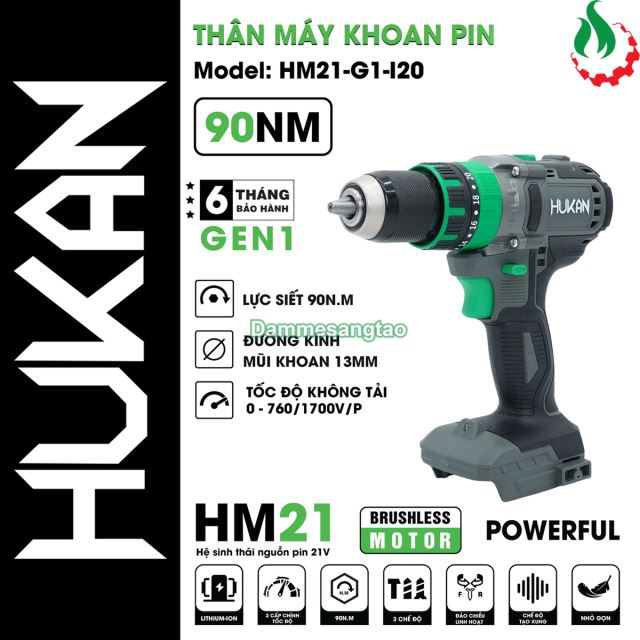 Máy khoan pin 21V HM21-G1-I20 90N.m