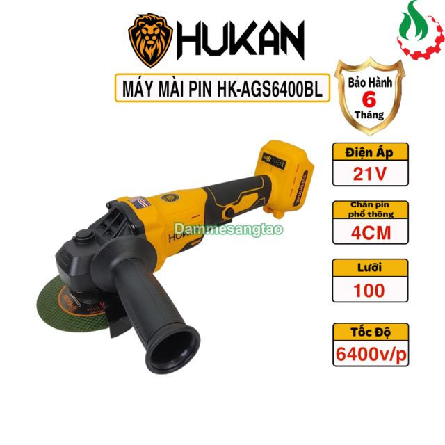 Máy mài góc pin 21V Hukan HK-AGS6400BL (3 cấp tốc độ)