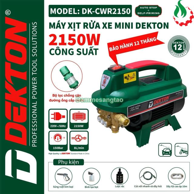 Máy Rửa Xe Chỉnh Áp DEKTON DK-CWR2150 điện 220V