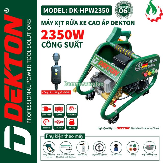 Máy Rửa Xe Chỉnh Áp DEKTON DK-HPW2350
