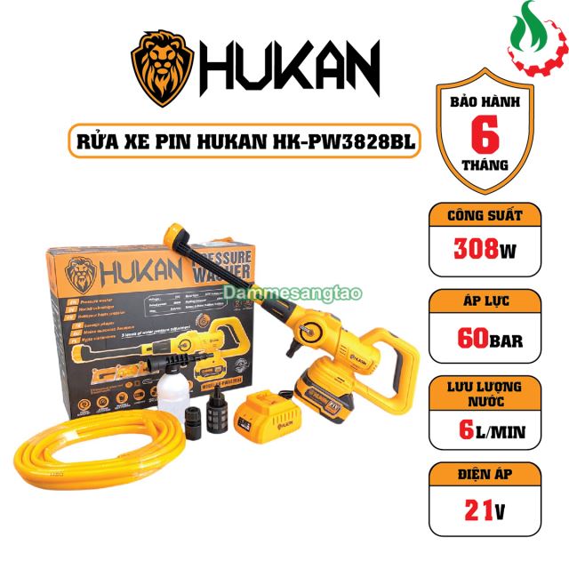 Máy rửa xe pin Hukan 21V HK-PW3828BL