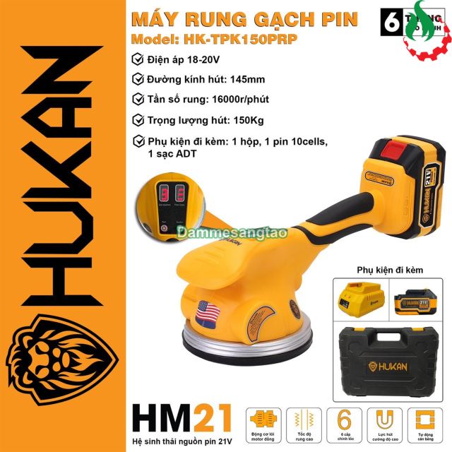 Máy rung ốp lát gạch pin 21V Hukan HK-TPK150PRP