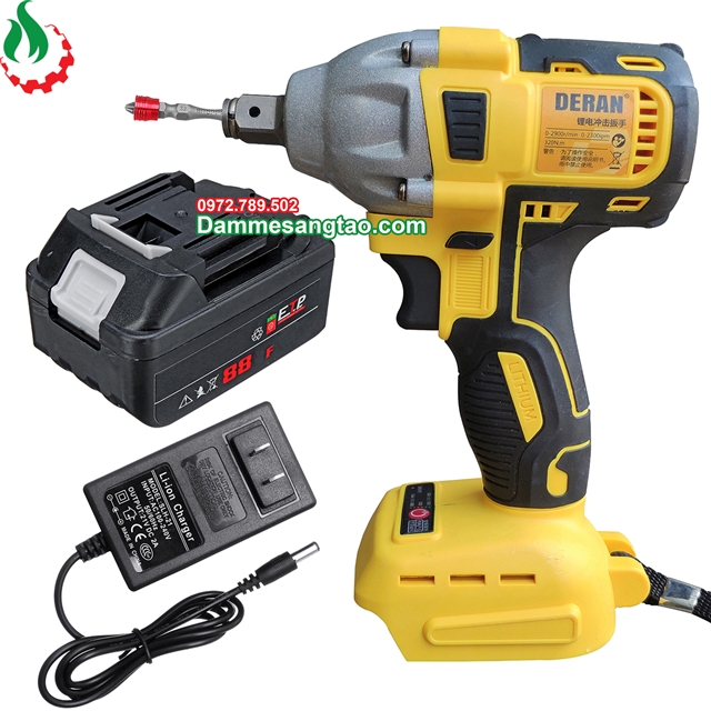 Máy siết bulong dùng pin đầu lỗ vít Deran (Mẫu 2)