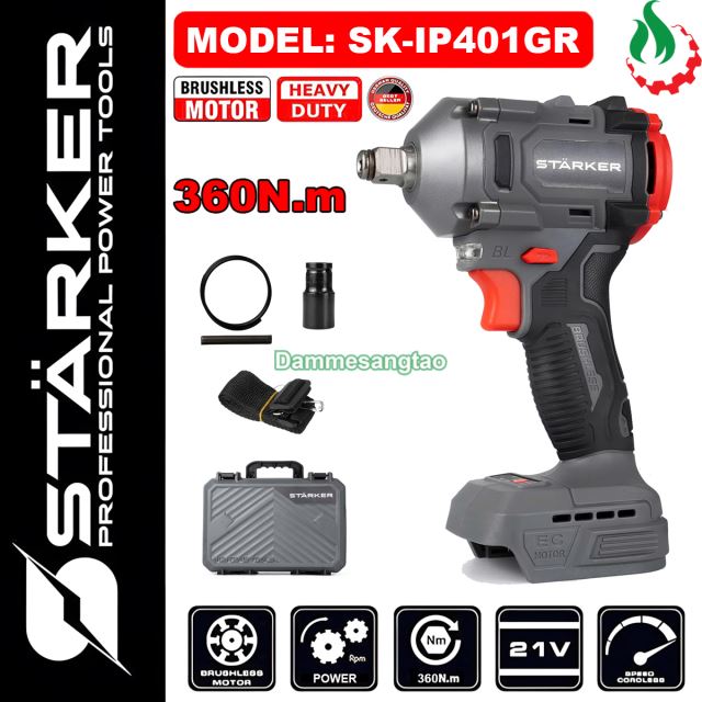 Máy siết bulong pin 21V STARKER SK-IP401GR 360N.m