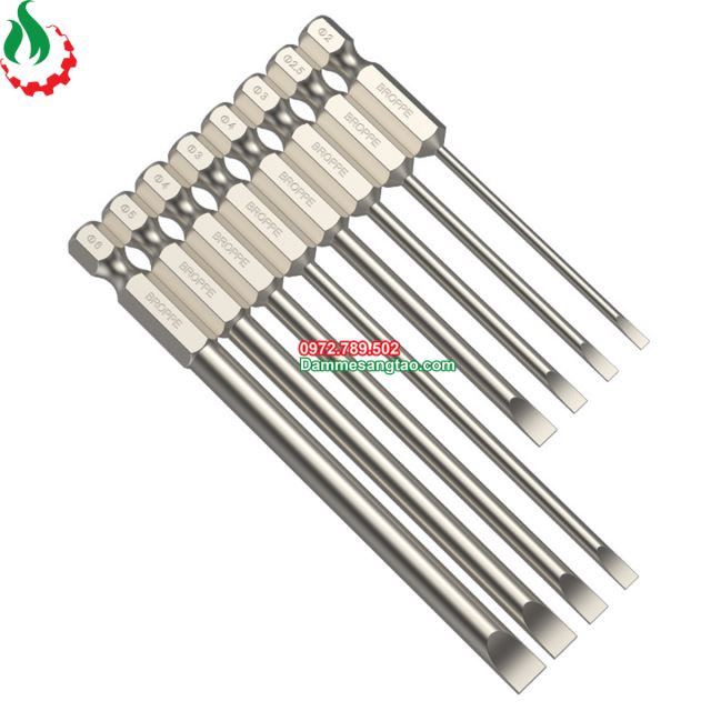 Mũi vít 2 cạnh dẹp chuôi lục giác Broppe