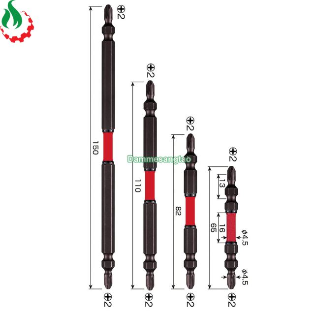 Mũi vít 4 cạnh côn 2 đầu Vessel