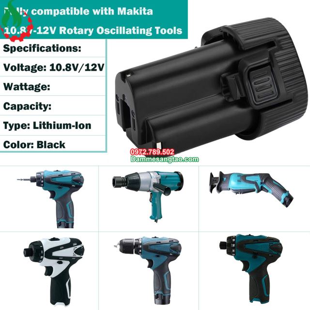 Pin makita 10.8V Li-ion nhận sạc zin