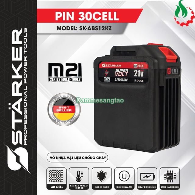 Pin STAKER 21V SK-ABS12KZ 30 cell 15AH chân pin Makita