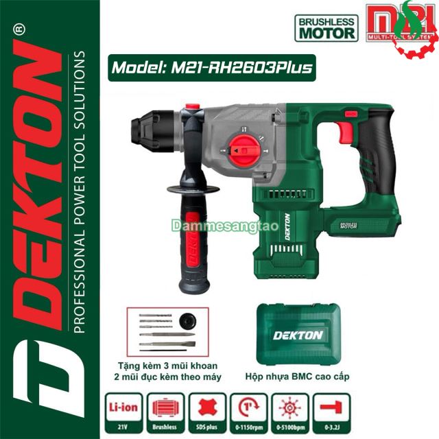 Máy khoan đục pin 21V M21-RH2603Plus 3 chức năng