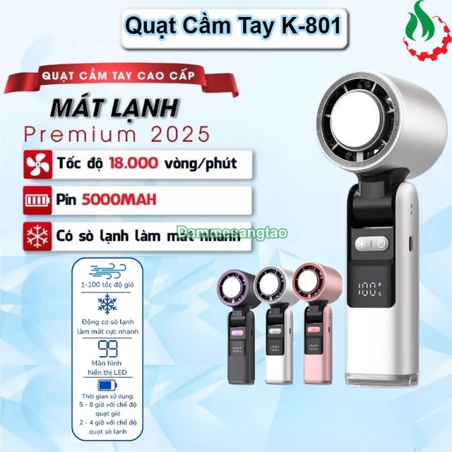 Quạt cầm tay di động tốc độ cao K-801 5 cấp độ