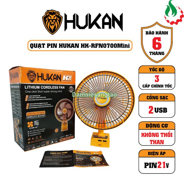 Quạt Pin 21V Hukan HK-RFN0700mini