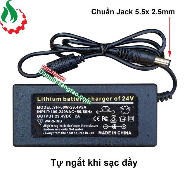 Sạc 7S 29.4V 2A dùng cho pin Li-ion 3.7V