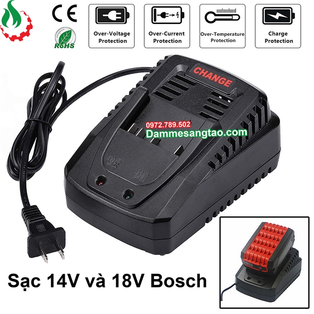 Sạc pin Bosch 14V-18V Li-ion 3.7V nhận mạch zin